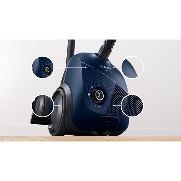 Serie|2 Пылесос с мешком компрессорный двигатель 600 ватт синий - изображение 18