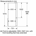 Serie|4 Отдельностоящий холодильник с нижними морозильными камерами 4-дверный 183*90,5*73 см стальной - миниатюра 12