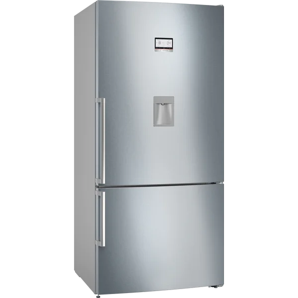 Serie|6 Отдельностоящий холодильник с нижней морозильной камерой с диспенсером 186*86*80 см стальной