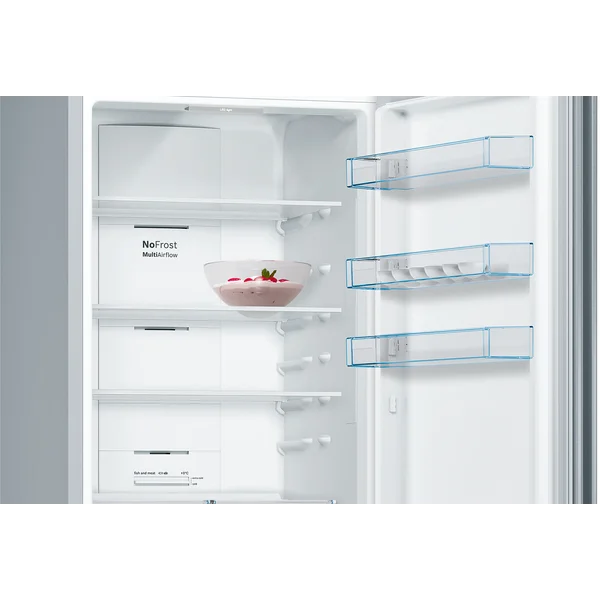 Serie|4 Отдельностоящий холодильник с нижней морозильной камерой 203*60*66 см стальной - изображение 4