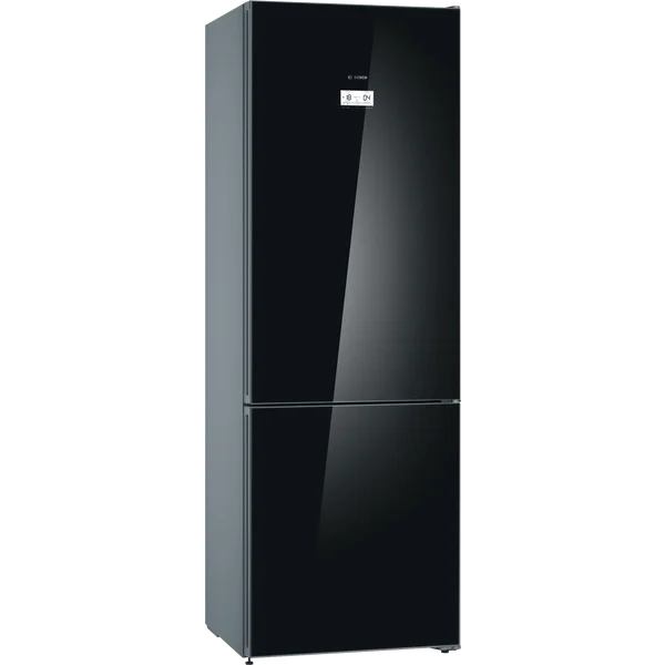 Serie|6 Отдельностоящий холодильник с нижней морозильной камерой 203*70*67 см черное стекло