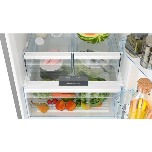 Serie|4 Отдельностоящий холодильник с нижней морозильной камерой 186*70*80 см серебристый - изображение 4