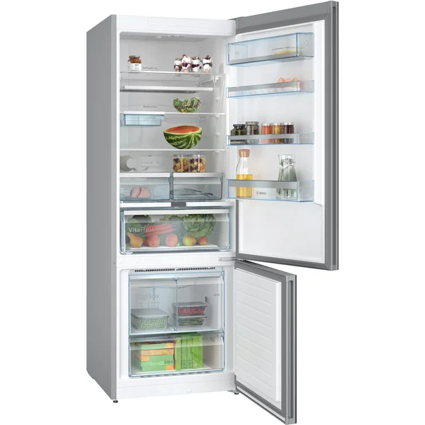 Serie|4 Отдельностоящий холодильник с нижней морозильной камерой 193*70*80 см стальной