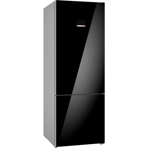 Serie|6 Отдельностоящий холодильник с нижней морозильной камерой 193*70*80 см черное стекло
