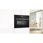 Serie|8 Компактный встроенный духовой шкаф с микроволнами 60 x 45 см черный - миниатюра 6