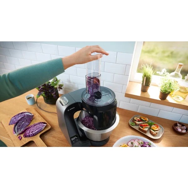 Кухонный комбайн с весами Mum5 1000 вт, черный (+овощерезка, мясорубка, блендер) - изображение 4