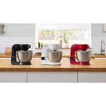 Кухонный комбайн 1000 ватт со встроенными весами и таймером (+овощерезка, блендер) красный - миниатюра 11